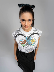 Scribble Crop Vest
