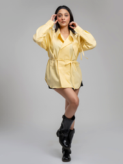 Textured Butter Yellow Shirt